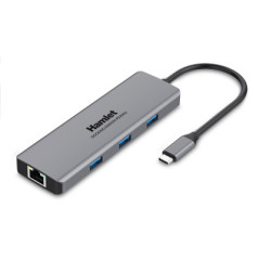 Hamlet HDKC-PD200 replicatore di porte e docking station per laptop Cablato USB 3.2 Gen 1 (3.1 Gen 1) Type-C Grigio