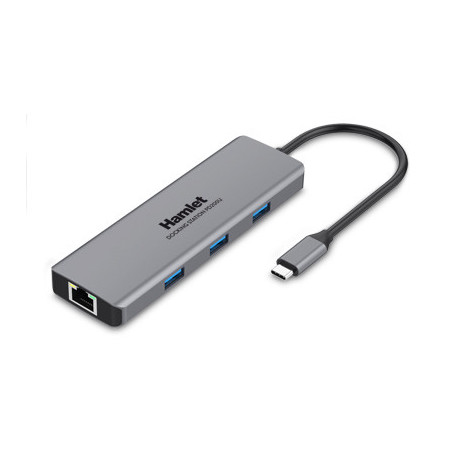 Hamlet HDKC-PD200 replicatore di porte e docking station per laptop Cablato USB 3.2 Gen 1 (3.1 Gen 1) Type-C Grigio