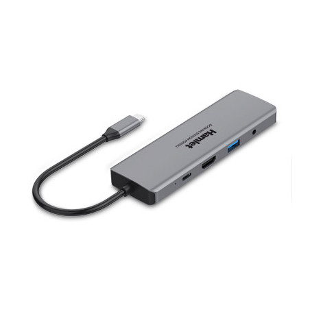 Hamlet HDKC-PD200 replicatore di porte e docking station per laptop Cablato USB 3.2 Gen 1 (3.1 Gen 1) Type-C Grigio
