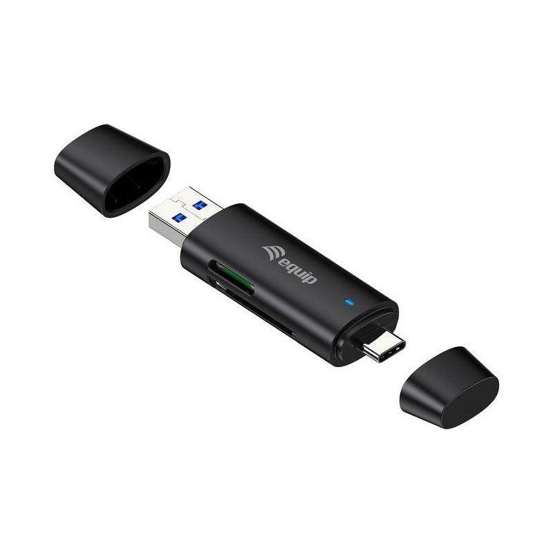 Equip 245462 lettore di schede USB 3.2 Gen 1 (3.1 Gen 1) Type-A/Type-C Nero