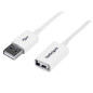 StarTech.com Cavo di prolunga USB 2.0 da 1 m A ad A - M/F, colore bianco StarTech.com Cavo di prolunga USB 2.0 da 1 m A ad A - M/F, colore bianco