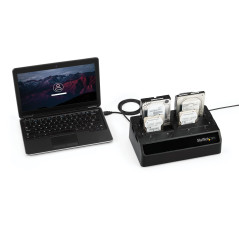 StarTech.com Base de Acoplamiento USB 3.0 con 4 Bahías SATA 6Gbps de 2.5 y 3.5 Pulgadas - Docking Station para HDD SSD