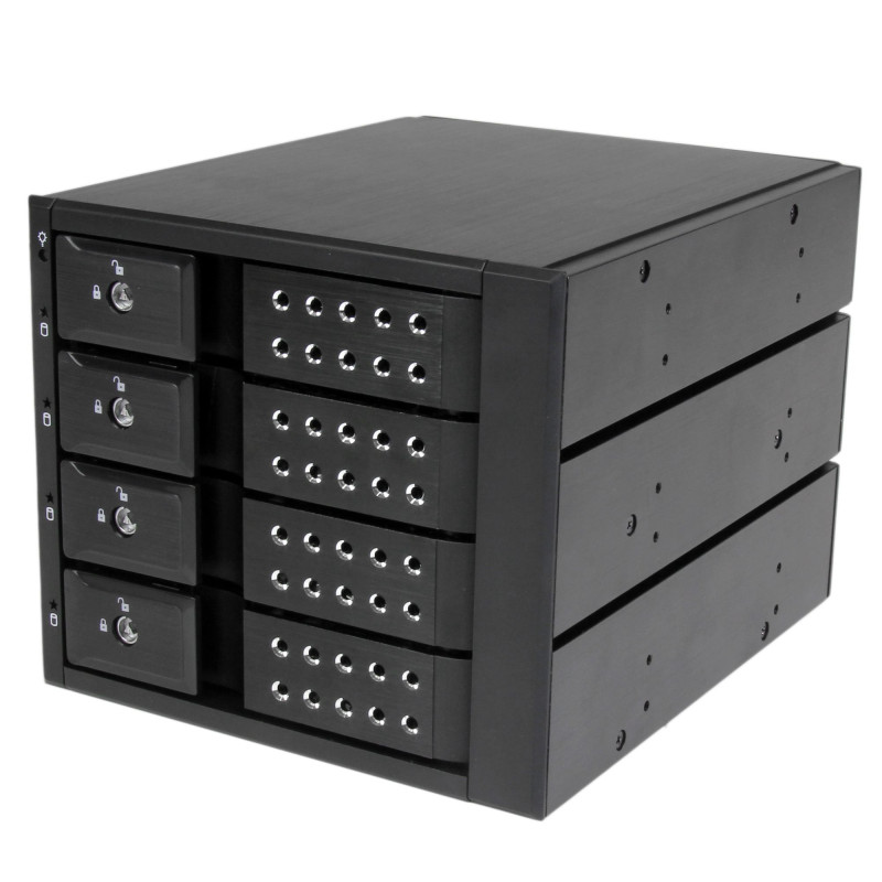 StarTech.com Sistema Backplane mobile per rack hot-swap portatili a 4 bay alloggiamenti per HDD SAS II / SATA III 3,5" - 6 Gbps StarTech.com Sistema Backplane mobile per rack hot-swap portatili a 4 bay alloggiamenti per HDD SAS II / SATA III 3,5" - 6 Gbps