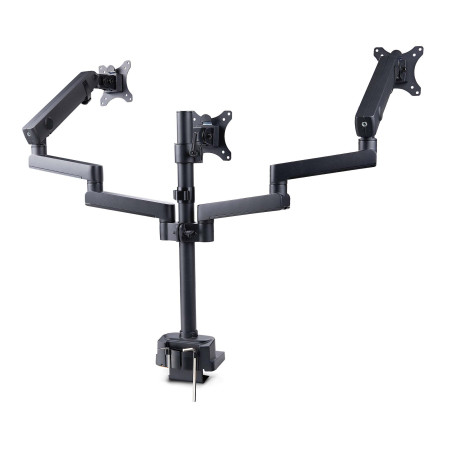 StarTech.com Supporto per tre monitor fino a 27", VESA 75x75/100x100, regolazioni dei bracci senza attrezzi, montaggio con