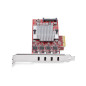 StarTech.com Scheda PCIe USB-C a 4 Porte, USB 3.2 10Gbps, Scheda di Espansione PCI Express USB Type-C con 4 Controller USB