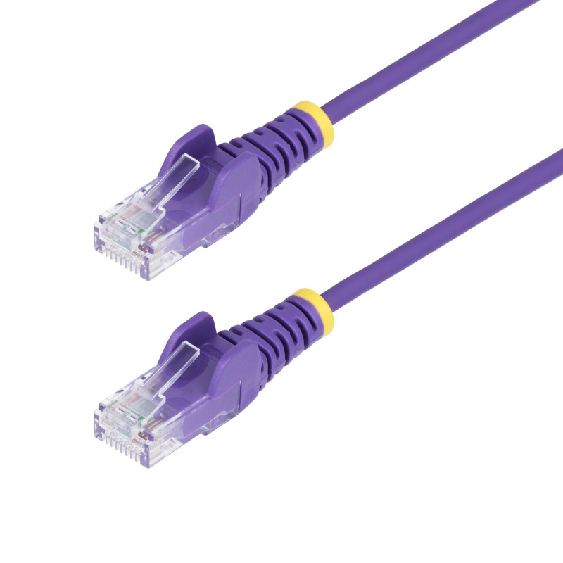 StarTech.com Cavo Ethernet CAT6 Viola da 15m Patch UTP con Plug RJ45 Antigroviglio e Rilievi di Trazione, Cavo Lan Slim in Rame