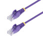 StarTech.com Cavo Ethernet CAT6 Viola da 15m Patch UTP con Plug RJ45 Antigroviglio e Rilievi di Trazione, Cavo Lan Slim in Rame