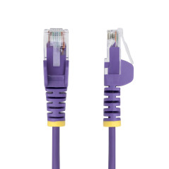 StarTech.com Cavo Ethernet CAT6 Viola da 15m Patch UTP con Plug RJ45 Antigroviglio e Rilievi di Trazione, Cavo Lan Slim in Rame
