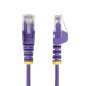 StarTech.com Cavo Ethernet CAT6 Viola da 15m Patch UTP con Plug RJ45 Antigroviglio e Rilievi di Trazione, Cavo Lan Slim in Rame