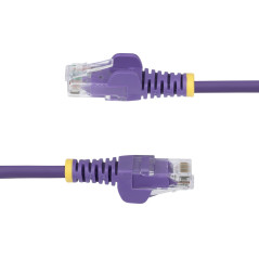 StarTech.com Cavo Ethernet CAT6 Viola da 15m Patch UTP con Plug RJ45 Antigroviglio e Rilievi di Trazione, Cavo Lan Slim in Rame