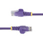 StarTech.com Cavo Ethernet CAT6 Viola da 15m Patch UTP con Plug RJ45 Antigroviglio e Rilievi di Trazione, Cavo Lan Slim in Rame