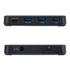 StarTech.com Hub 4 Porte USB-C e USB-A 5Gbps, Autoalimentato, Cavo Host 2-in-1 USB-C/USB-A, 1x USB-C e 3x USB-A (1x BC 1.2),
