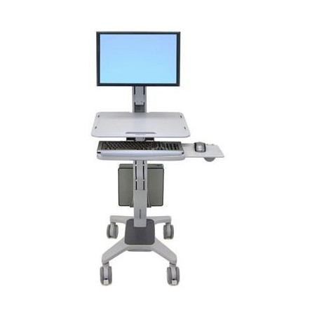 Ergotron WorkFit C-Mod, Single Display Sit-Stand Workstation 68,6 cm (27") Pavimento Grigio