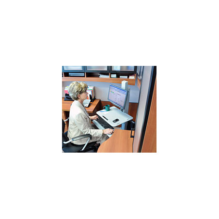 Ergotron WorkFit C-Mod, Single Display Sit-Stand Workstation 68,6 cm (27") Pavimento Grigio