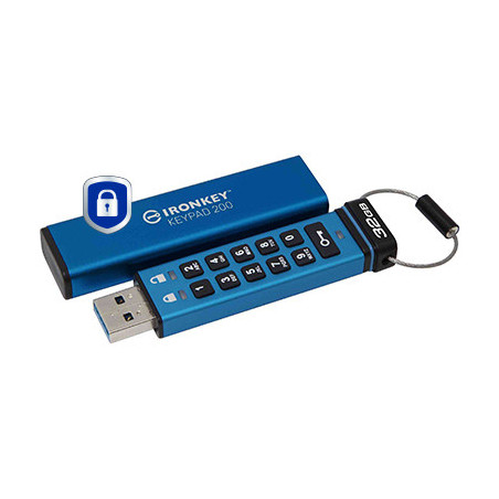 Kingston Technology IronKey Keypad 200 da 32 GB, FIPS 140-3 livello 3 crittografata AES-256