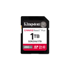 Kingston Technology 1TB Canvas React Plus SDXC UHS-II 280R 150W U3 V60 for Full HD 4K