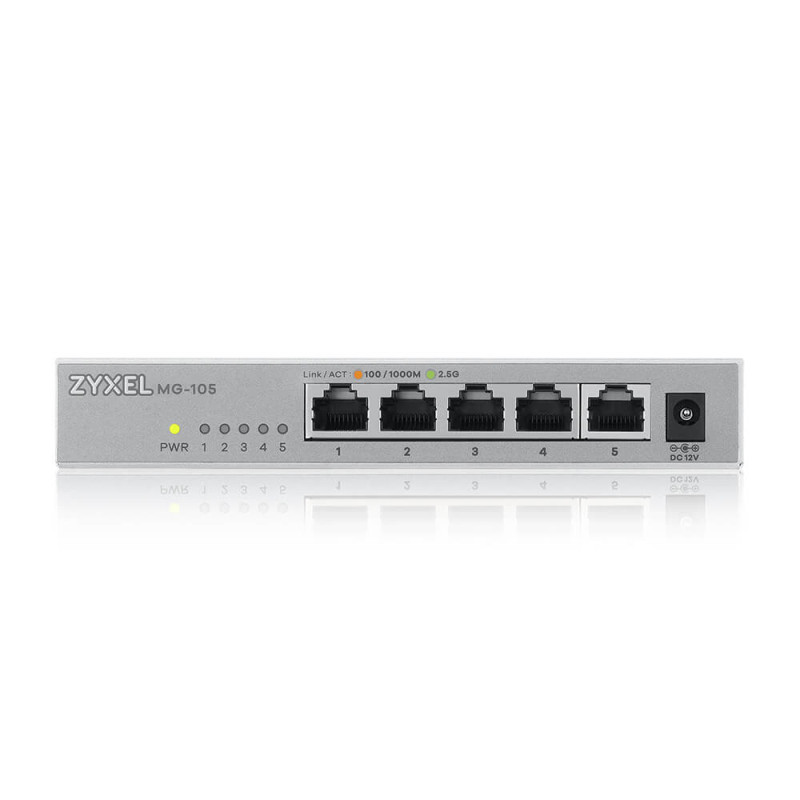 Zyxel XMG-105 Non gestito 2.5G Ethernet (100/1000/2500) Grigio Zyxel XMG-105 Non gestito 2.5G Ethernet (100/1000/2500) Grigio