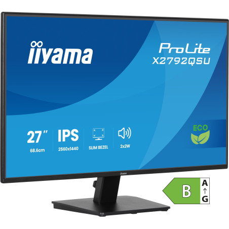 iiyama ProLite X2792QSU-B1 Monitor PC 68,6 cm (27") 2560 x 1440 Pixel Quad HD LED Nero
