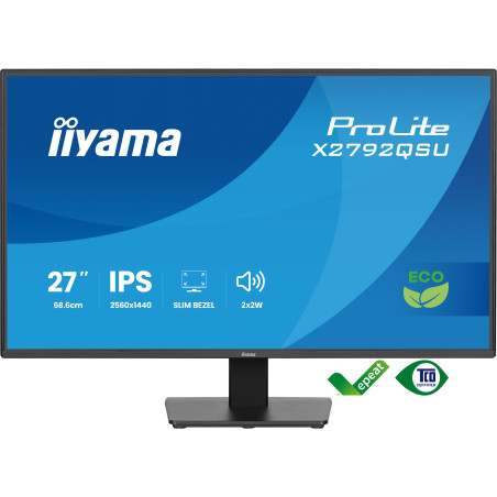 iiyama ProLite X2792QSU-B1 Monitor PC 68,6 cm (27") 2560 x 1440 Pixel Quad HD LED Nero