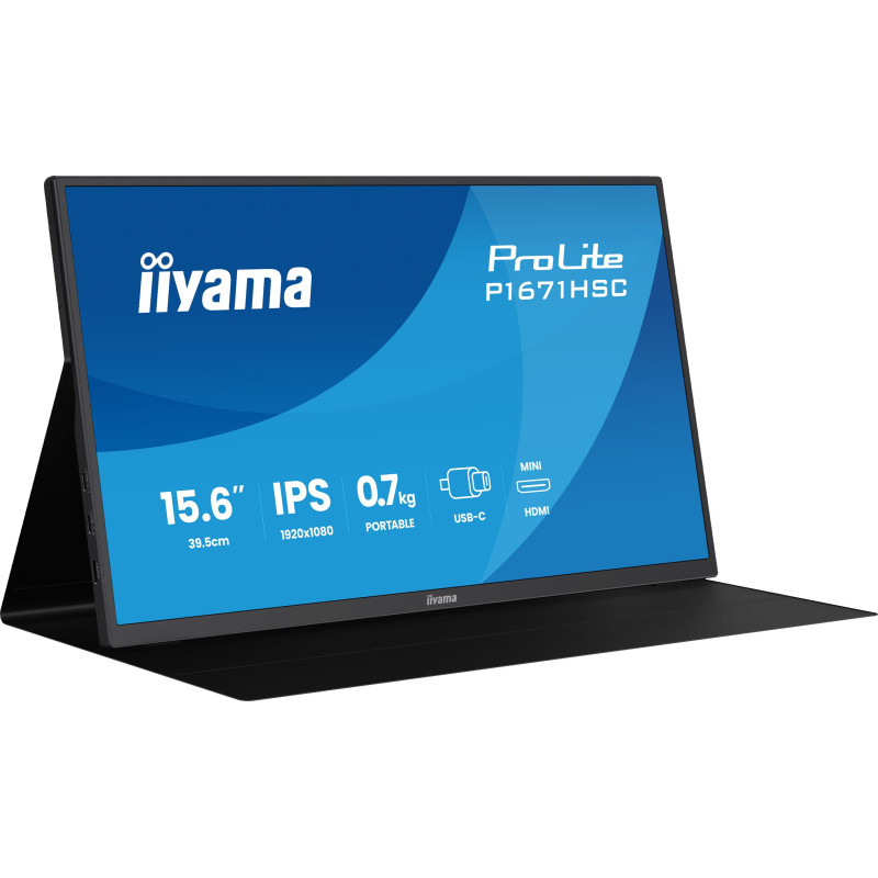 iiyama ProLite P1671HSC-B1 Monitor PC 39,6 cm (15.6") 1920 x 1080 Pixel Full HD LED Nero