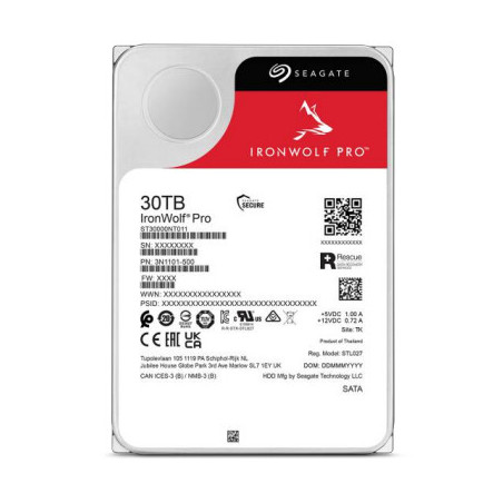 Seagate IronWolf Pro ST30000NT011 disco rigido interno 30 TB 7200 Giri min 512 MB 3.5" Serial ATA III