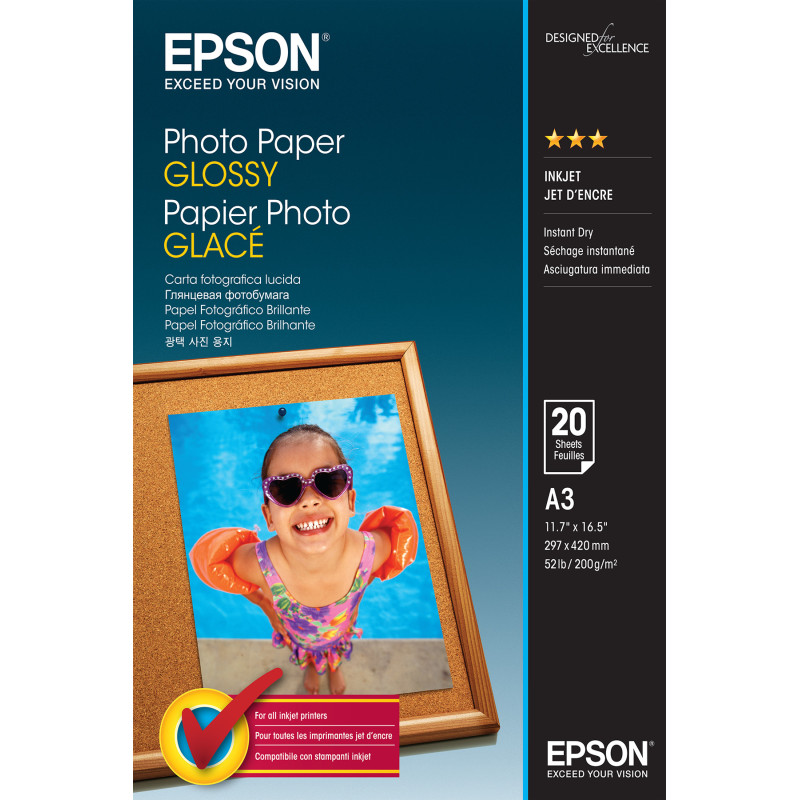 Epson Photo Paper Glossy - A3 - 20 Fogli Epson Photo Paper Glossy - A3 - 20 Fogli