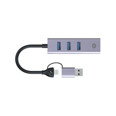 Conceptronic ABBY25G replicatore di porte e docking station per laptop Cablato USB 3.2 Gen 1 (3.1 Gen 1) Type-A + Type-C Grigio