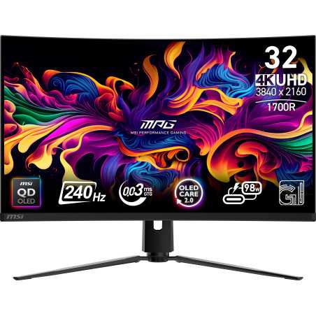 MSI MPG 321CURX QD-OLED Monitor PC 80 cm (31.5") 3840 x 2160 Pixel 4K Ultra HD Nero