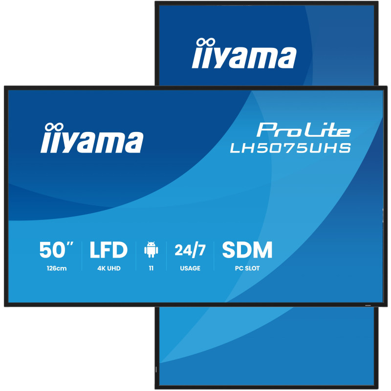 iiyama LH5075UHS-B2AG visualizzatore di messaggi Pannello piatto per segnaletica digitale 125,7 cm (49.5") LCD Wi-Fi 500 cd/m²
