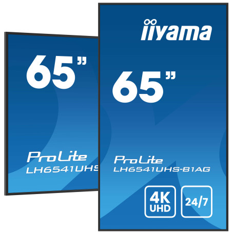 iiyama LH6541UHS-B1AG visualizzatore di messaggi 163,8 cm (64.5") LCD 500 cd m² 4K Ultra HD Nero 24 7