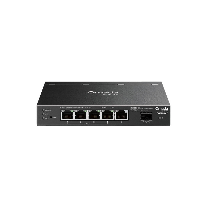 TP-Link Omada SG2206MP switch di rete L2 Gigabit Ethernet (10/100/1000) Supporto Power over Ethernet (PoE) TP-Link Omada SG2206MP switch di rete L2 Gigabit Ethernet (10/100/1000) Supporto Power over Ethernet (PoE)