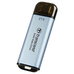 Transcend ESD300 Tecnologia Thunderbolt 2 TB Da USB tipo A a USB tipo C USB 3.2 Gen 2x2 Blu