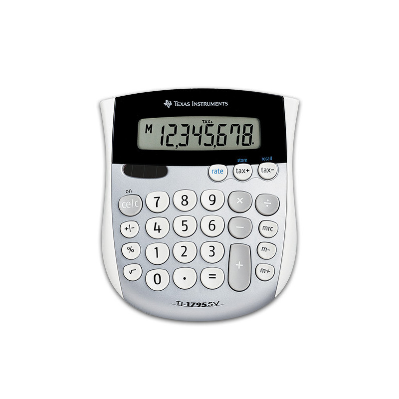 Texas Instruments TI-1795 SV calcolatrice Desktop Calcolatrice di base Nero, Argento, Bianco Texas Instruments TI-1795 SV calcolatrice Desktop Calcolatrice di base Nero, Argento, Bianco