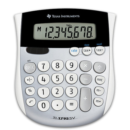 Texas Instruments TI-1795 SV calcolatrice Desktop Calcolatrice di base Nero, Argento, Bianco