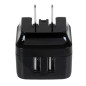 StarTech.com Caricabatterie da Muro a doppia porta x2 USB ad alta potenza ( 17W / 3.4 Amp ) con prese da viaggio USB2PACBK