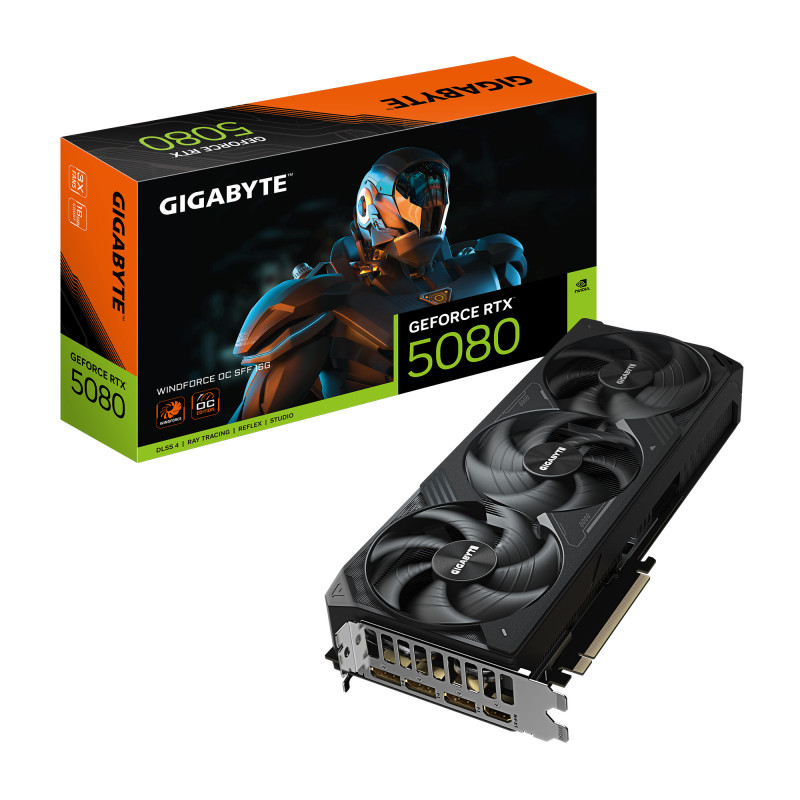 GIGABYTE GeForce RTX 5080 WINDFORCE OC SFF 16G Scheda Grafica - 16 GB GDDR7, 256 bit, PCI-E 5.0, 2670MHz Frequenza Base, 3 x DP GIGABYTE GeForce RTX 5080 WINDFORCE OC SFF 16G Scheda Grafica - 16 GB GDDR7, 256 bit, PCI-E 5.0, 2670MHz Frequenza Base, 3 x DP