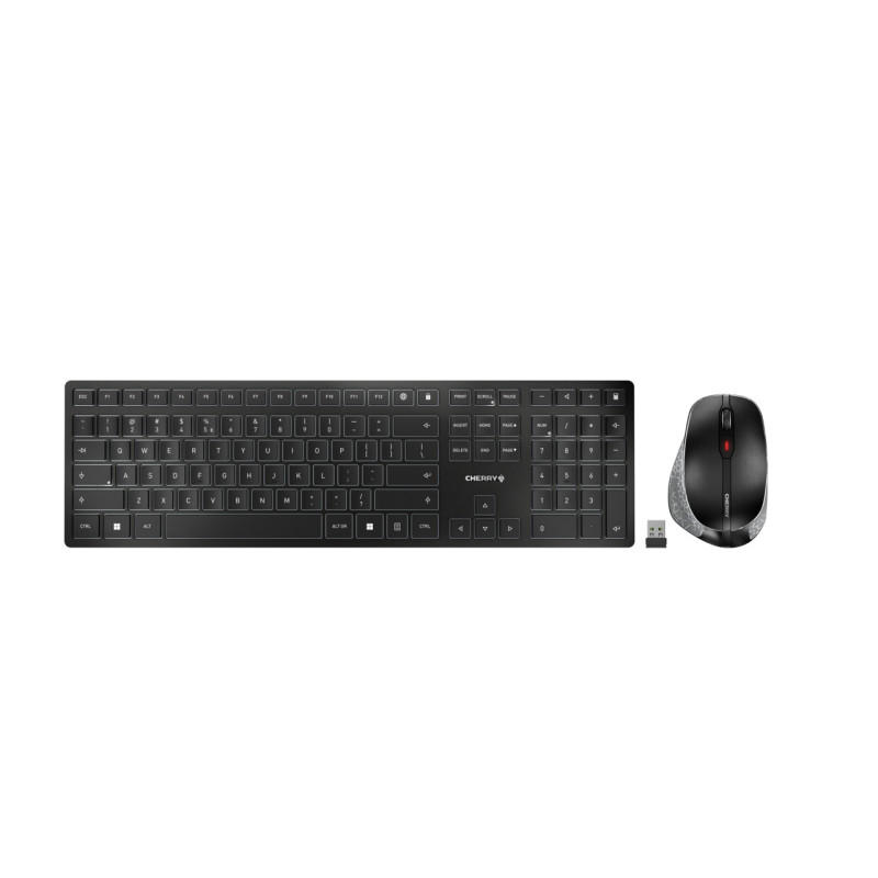 CHERRY DW 9500 SLIM tastiera Mouse incluso Universale RF senza fili + Bluetooth QWERTY Spagnolo Nero, Grigio CHERRY DW 9500 SLIM tastiera Mouse incluso Universale RF senza fili + Bluetooth QWERTY Spagnolo Nero, Grigio