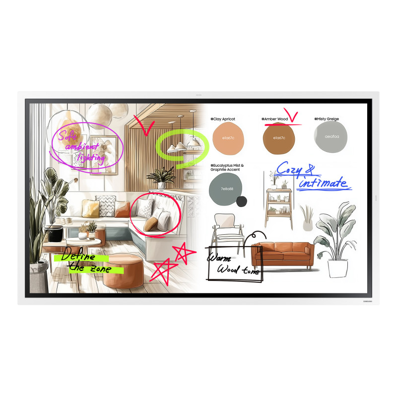 Samsung WM55FX Pannello piatto per segnaletica digitale 139,7 cm (55") LED Wi-Fi 4K Ultra HD Grigio, Bianco Touch screen Tizen