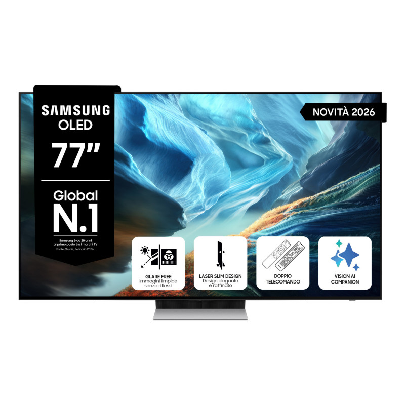 Samsung OLED AI TV 77" QE77S90HATXZT 4K, Processore NQ4 AI Gen3, 4K AI Upscaling Pro, Glare Free, OLED HDR+, Motion Xcelerator