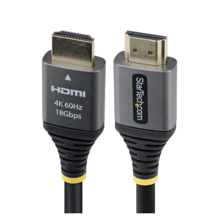 StarTech.com Cavo HDMI High Speed Premium Certificato da 1,5 m, HDMI 2.0, 4K 60Hz 1440p 144Hz, con HDR10 e ARC, Larghezza di