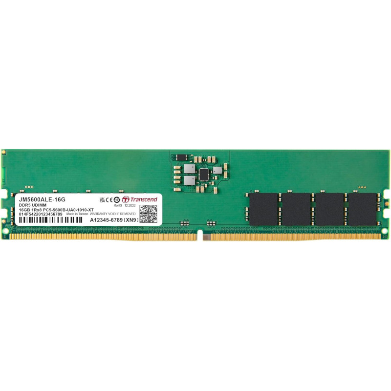 Transcend JetRam JM5600ALE-16G memoria 16 GB 1 x 16 GB DDR5 288-pin DIMM Data Integrity Check (verifica integrità dati) Transcend JetRam JM5600ALE-16G memoria 16 GB 1 x 16 GB DDR5 288-pin DIMM Data Integrity Check (verifica integrità dati)