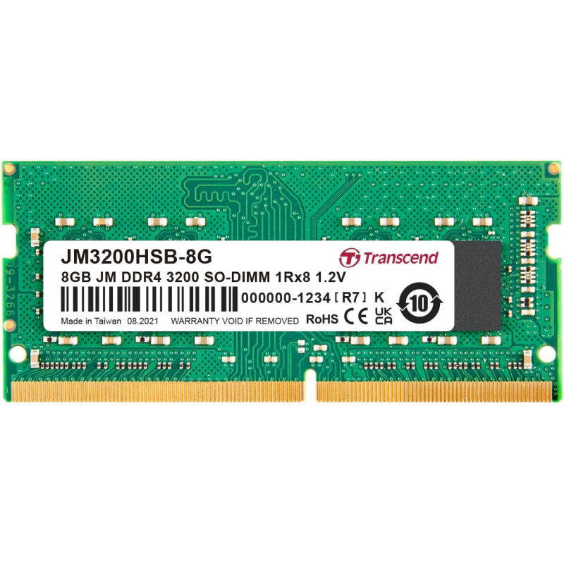Transcend JetRam JM3200HSB-8G memoria 8 GB 1 x 8 GB DDR4 260-pin SO-DIMM