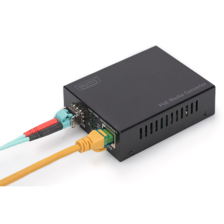 Digitus Convertitore multimediale Gigabit PoE, RJ45 / SFP, PSE