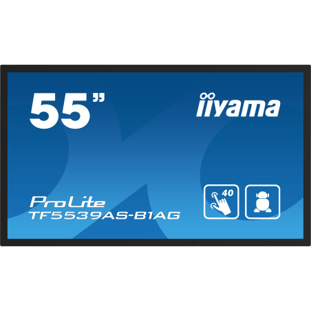 iiyama TF5539AS-B1AG visualizzatore di messaggi Design chiosco 138,7 cm (54.6") LED 435 cd/m² 4K Ultra HD Nero Touch screen