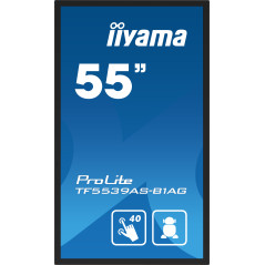 iiyama TF5539AS-B1AG visualizzatore di messaggi Design chiosco 138,7 cm (54.6") LED 435 cd m² 4K Ultra HD Nero Touch screen