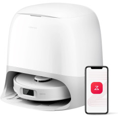 Roborock Qrevo Curv 5A1 Robot Aspirapolvere e Lavapavimenti, Aspirazione 18.500 Pa, Doppio Sistema Anti-Groviglio, Mocio e