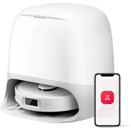 Roborock Qrevo Curv 5A1 Robot Aspirapolvere e Lavapavimenti, Aspirazione 18.500 Pa, Doppio Sistema Anti-Groviglio, Mocio e