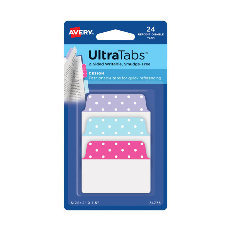 Avery Ultra Tabs Indice a linguetta vuota Blu, Rosa, Viola