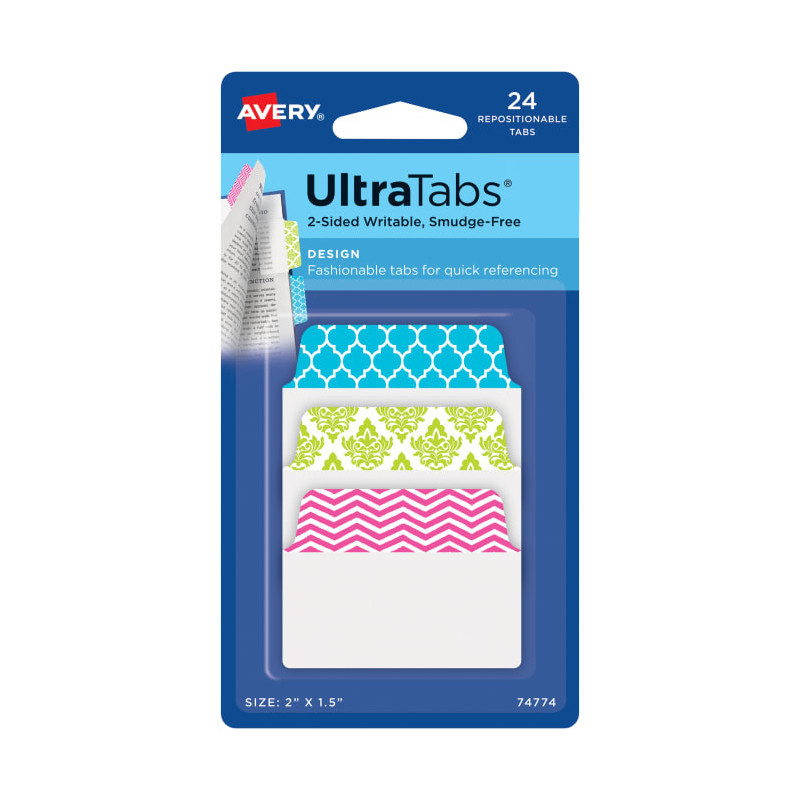 Avery Ultra Tabs Indice a linguetta vuota Verde, Azzurro, Rosa