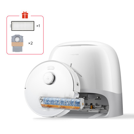 Roborock Qrevo Curv 2 FlowX Robot Aspirapolvere e Lavapavimenti, 270mm Autopulizia Rullo, Aspirazione 20.000 Pa, Protezione